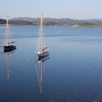 Buy canvas prints of Yachts waiting for Crinan Lock by Dave Holbourn