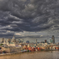 Buy canvas prints of Storm Clouds over London by Andy Huntley