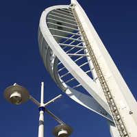 Buy canvas prints of Spinnaker Tower & Lamp post by Andy Huntley
