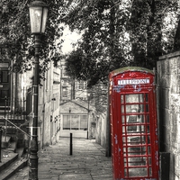 Buy canvas prints of Lamp post & Telephone Box by Andy Huntley