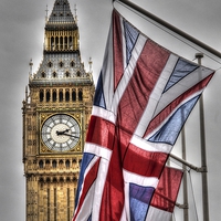 Buy canvas prints of Big Ben & Flag by Andy Huntley
