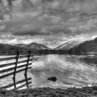 Buy canvas prints of Gate on Lake Grasmere by Andy Huntley