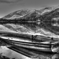 Buy canvas prints of Boat on Lake Grasmere by Andy Huntley