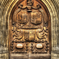 Buy canvas prints of Bath Abbey Door by Andy Huntley