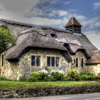 Buy canvas prints of Thatched Church by Andy Huntley