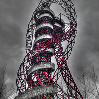 Buy canvas prints of The ArcelorMittal Orbit by Andy Huntley