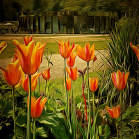 Buy canvas prints of  Tulips in the Park by Andy Huntley