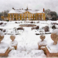 Buy canvas prints of  Reigate Priory School in the snow by Andy Huntley