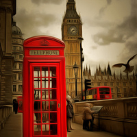 Buy canvas prints of  Westminster Phonebox by Andy Huntley