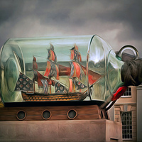Buy canvas prints of  Ship in a Bottle by Andy Huntley
