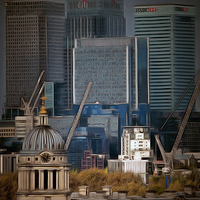Buy canvas prints of  Canary Wharf by Andy Huntley
