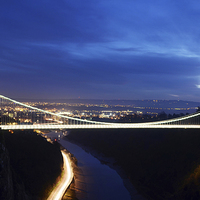 Buy canvas prints of Clifton Suspension Bridge at Night, Bristol by Carolyn Eaton
