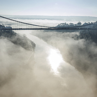 Buy canvas prints of  Clifton Suspension Bridge, Bristol in Fog by Carolyn Eaton