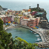 Buy canvas prints of  Vernazza, Cinque Terre by Carolyn Eaton