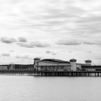 Buy canvas prints of  The Grand Pier, Weston-super-Mare in B&W by Carolyn Eaton