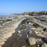 Buy canvas prints of  The Beach at Kilve, Somerset by Carolyn Eaton
