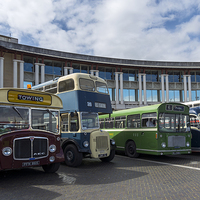 Buy canvas prints of  Vintage Bus Rally, Bristol by Carolyn Eaton