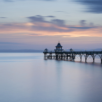 Buy canvas prints of  Clevedon Pier Sunset by Carolyn Eaton