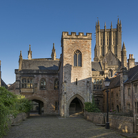 Buy canvas prints of  Vicar's Close, Wells Cathedral, Somerset by Carolyn Eaton