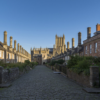 Buy canvas prints of  Vicar's Close, Wells Cathedral, Somerset, England by Carolyn Eaton