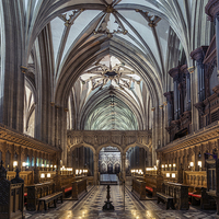 Buy canvas prints of  The Quire or Choir of Bristol Cathedral by Carolyn Eaton
