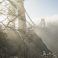 Buy canvas prints of Misty Morning at Bristol's Bridge by Carolyn Eaton
