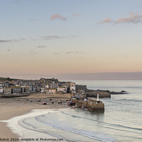 Buy canvas prints of St Ives Harbour at low tide by Carolyn Eaton