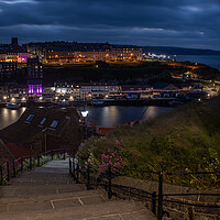 Buy canvas prints of Enchanting Whitby Night View by Alan Tunnicliffe