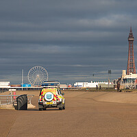 Buy canvas prints of Serene Blackpool Sunrise by Alan Tunnicliffe