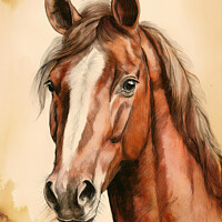 Brown Horse Head Sketch
