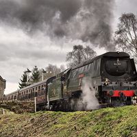 Buy canvas prints of The mighty pacific chugs through cheddleton by Alan Tunnicliffe