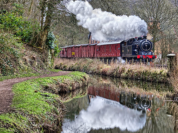 reflections of a Majestic steam locomotive Picture Board by Alan Tunnicliffe