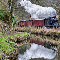 Buy canvas prints of reflections of a Majestic steam locomotive by Alan Tunnicliffe