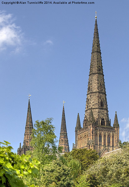 Majestic Lichfield Cathedral A Symbol of Holy Wors Picture Board by Alan Tunnicliffe
