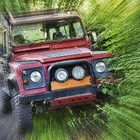 Buy canvas prints of Rugged Adventure Land Rover Defender 4x4 by Alan Tunnicliffe