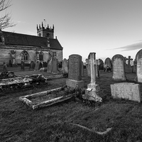 Buy canvas prints of  Church and gravestones by Alan Tunnicliffe