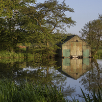 Buy canvas prints of  Old boathouse by Alan Tunnicliffe