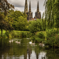 Buy canvas prints of  Lichfield Cathedral by Alan Tunnicliffe