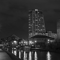Buy canvas prints of Canal wharf in Leeds by Alan Tunnicliffe