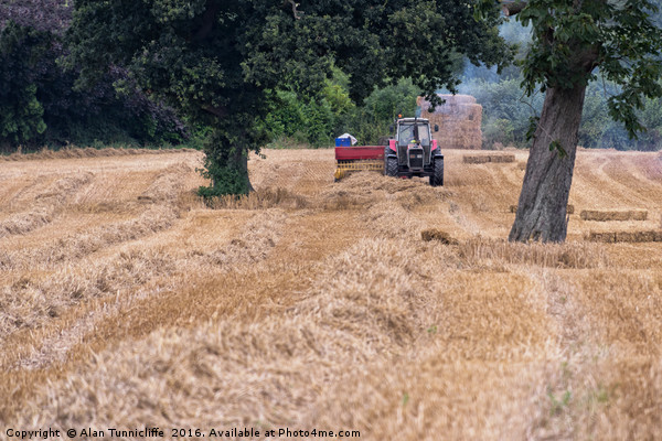 Baling straw Picture Board by Alan Tunnicliffe