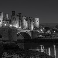 Buy canvas prints of Majestic Conwy Castle at Night by Alan Tunnicliffe