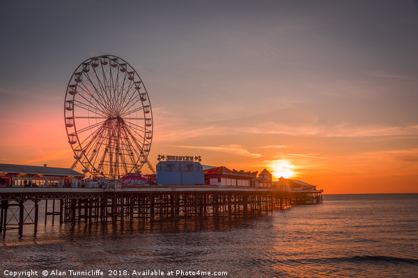 Majestic Sunset at Blackpool Pier Picture Board by Alan Tunnicliffe