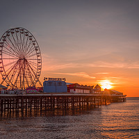 Buy canvas prints of Majestic Sunset at Blackpool Pier by Alan Tunnicliffe