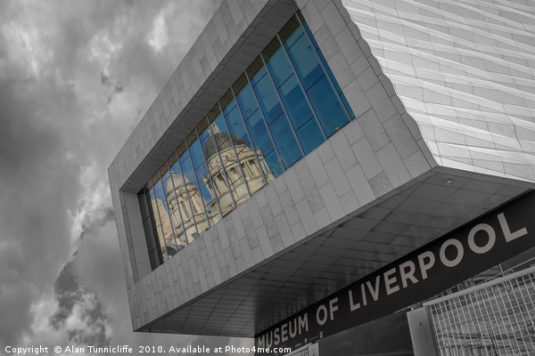 Colourful Port of Liverpool Reflection Picture Board by Alan Tunnicliffe