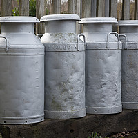 Buy canvas prints of Milk churns by Alan Tunnicliffe