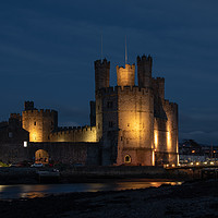 Buy canvas prints of Caernarfon Castle an night by Alan Tunnicliffe
