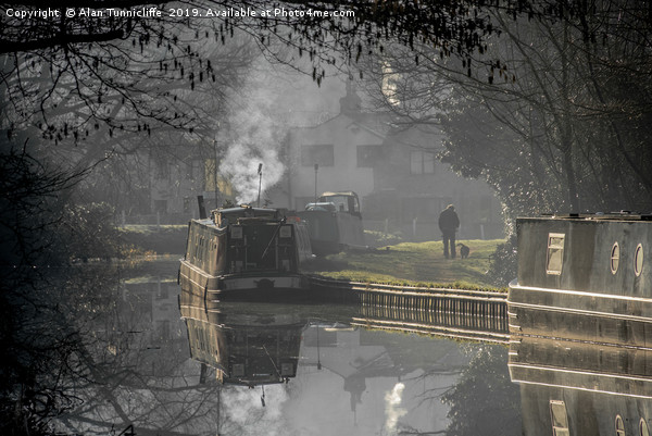 morning mist on the canal Picture Board by Alan Tunnicliffe