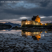 Buy canvas prints of Eilean Donan in the blue hour by Alan Tunnicliffe