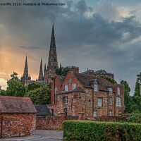 Buy canvas prints of Lichfield cathedral sunset by Alan Tunnicliffe
