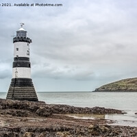 Buy canvas prints of Pen Mon lighthouse by Alan Tunnicliffe